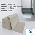 V-Falz Handtuchpapier 25cmx23cm 1-lagig - 5000 Blatt