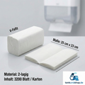 V-Falz Handtuchpapier 25cmx23cm 2-lagig - 3200 Blatt
