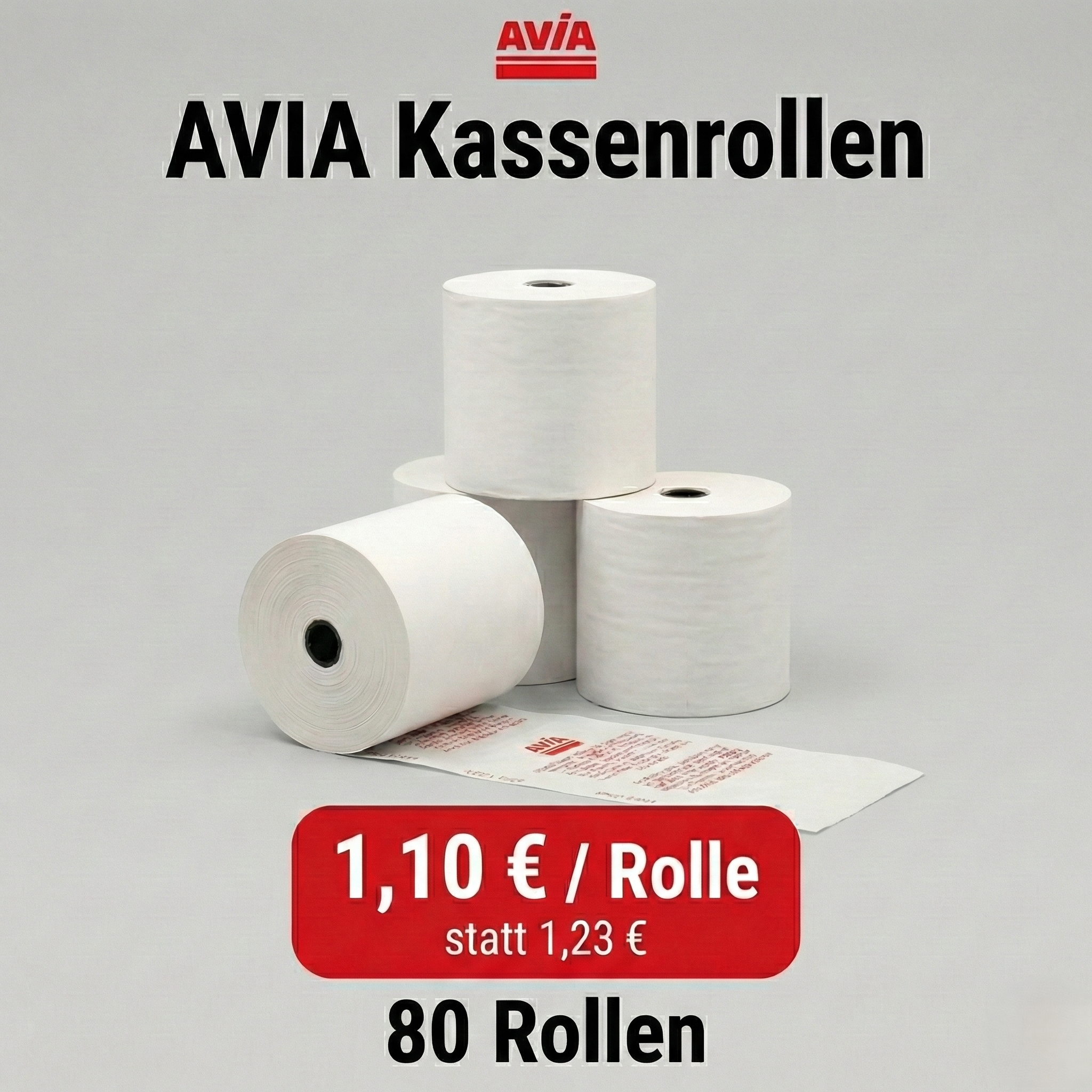 80 AVIA - Thermokassenrollen BPA-frei 80mm*80m*12mm