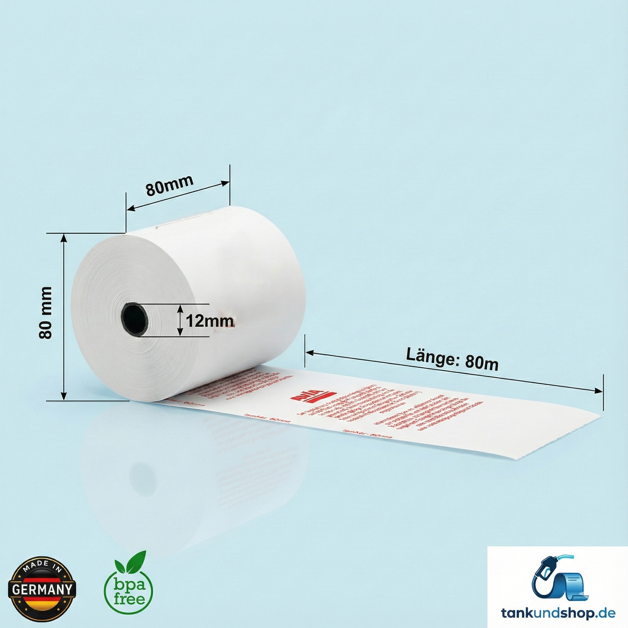 AVIA Thermokassenrolle 80x80x12 mit Rückseitentext - 40 Rollen