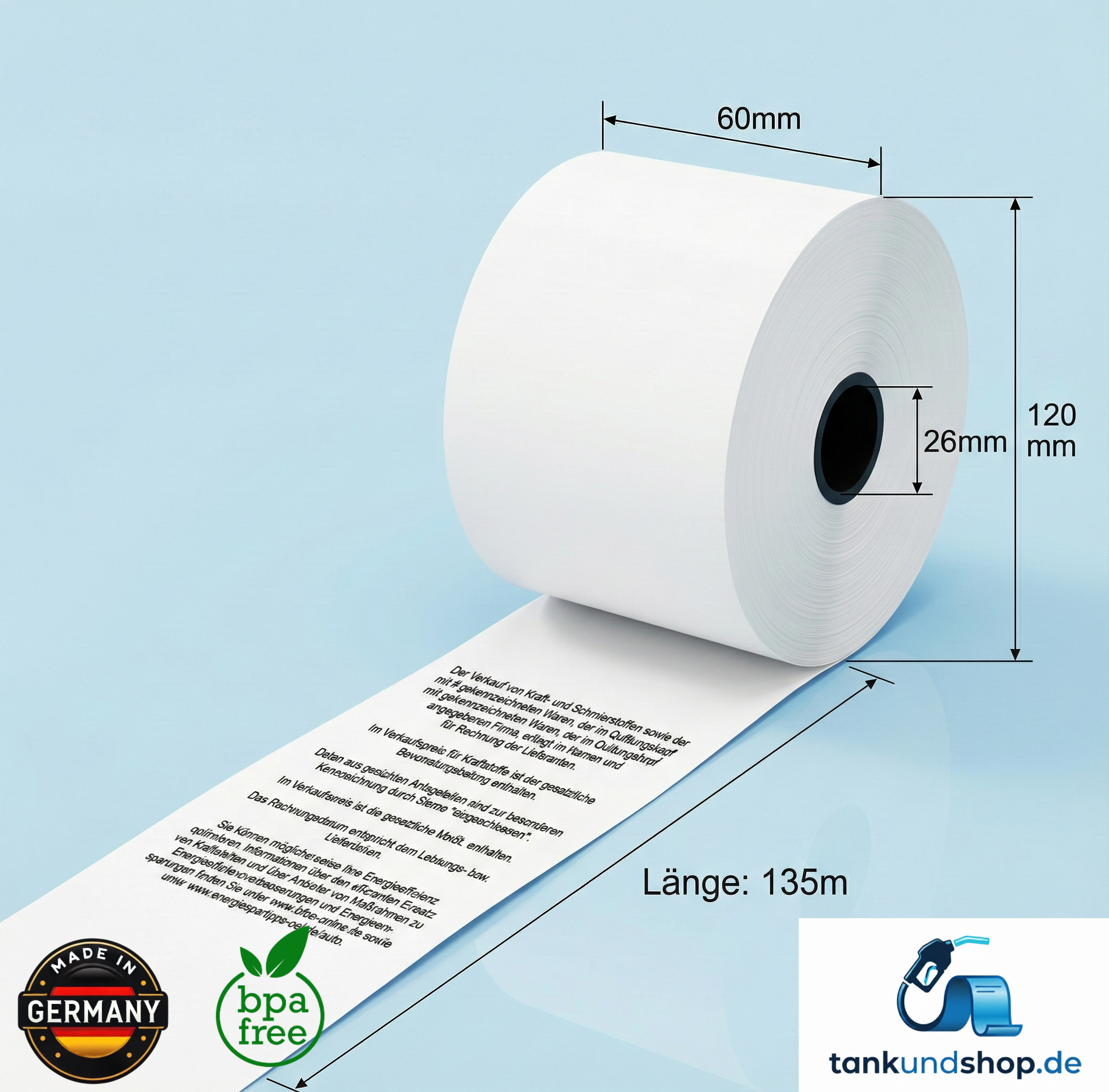 Tankautmomatenrolle 60x120x26 - 6 Rollen